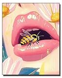 HOLXSW pintar por numeros para adultos El significado de un dulce beso Kits de regalo de pintura al óleo digital de bricolaje arte de lienzo decoración del hogar -40x50cm Sin marco