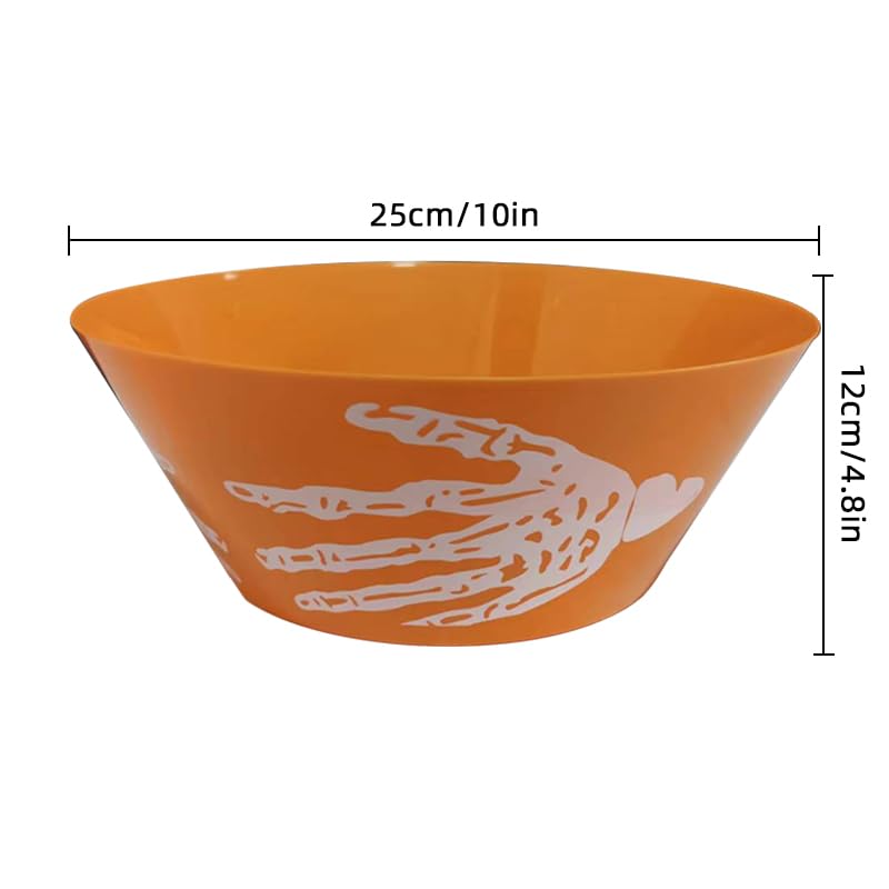 8-Piece Halloween Plastic Candy Bowls - Large Party Serving Bowls with Trick or Treat Design