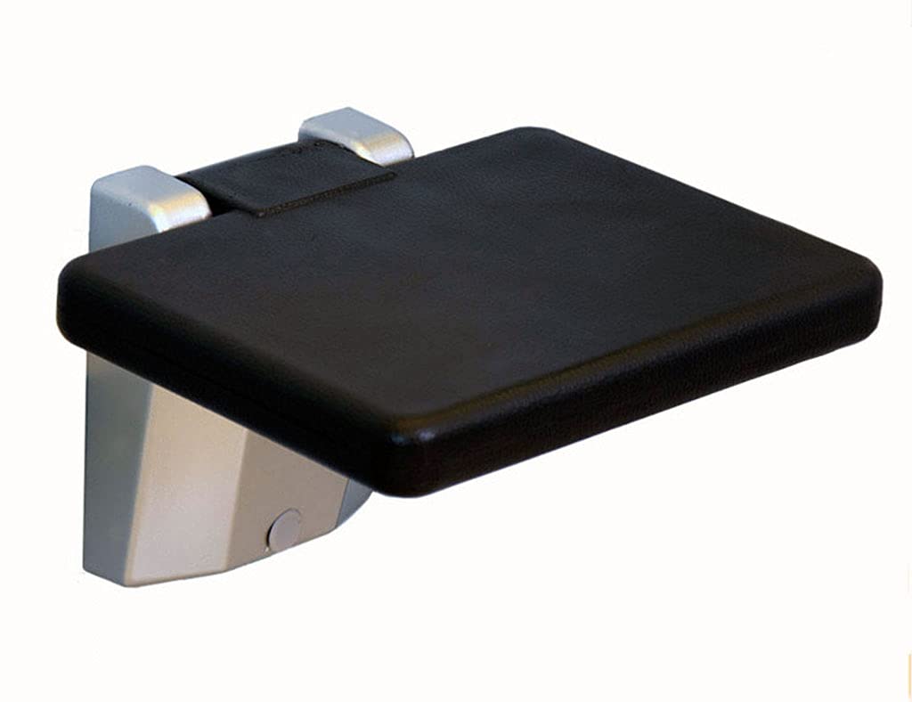 FEFCK Folding Shower Stools, Wall-Mounted Shower Seat Aisle Shoe Changing Stool Aluminum Alloy PU Material Breathable and Safe A