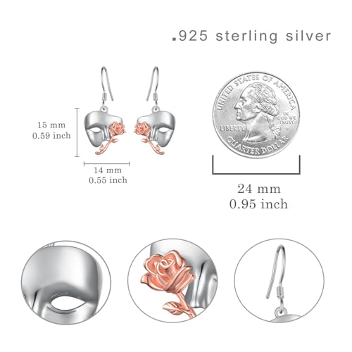 Phantom of the Opera Earrings 925 Sterling Silver Phantom of the Opera Merchandise Broadway Music Theater Gifts for Women4