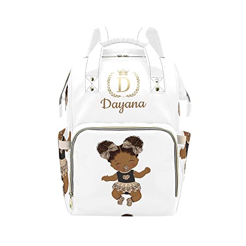 Lovely African Bbay Girl Diaper Bags with Name Waterproof Mummy Backpack Nappy Nursing Baby Bags Gifts Tote Bag for Women