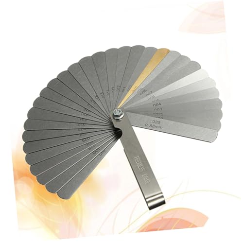 NAMOARLY 32pcs Feeler Gauge Metal Feeler Gauge Ruler Thickness Gauge Dual Marked Feeler Gauge Silver