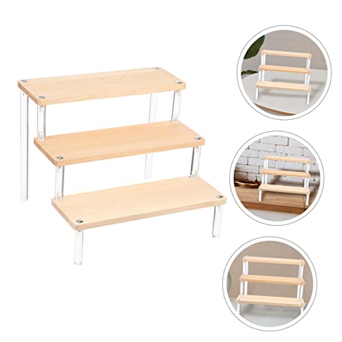 Amosfun 4 Pçs Figuras De Armazenamento Cosméticos Risers Toalha De Madeira Ação Joias Em Forma De De