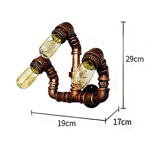 Aplique de pared vintage tipo tubería con 3 luces Edison para salón 5