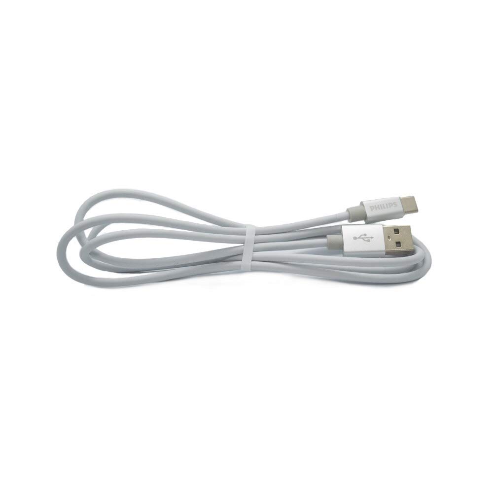 Philips DLC2528M 1.2 Metre Elastik Type-C Kablo, Gri