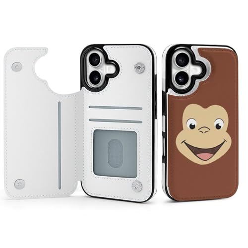 手帳型 おさるのジョージ 対応 iPhone 17 ケース カード収納 スマホケース 財布型 携帯ケース 軽量 全面保護 スタンド機能 おしゃれ お祝いギフト