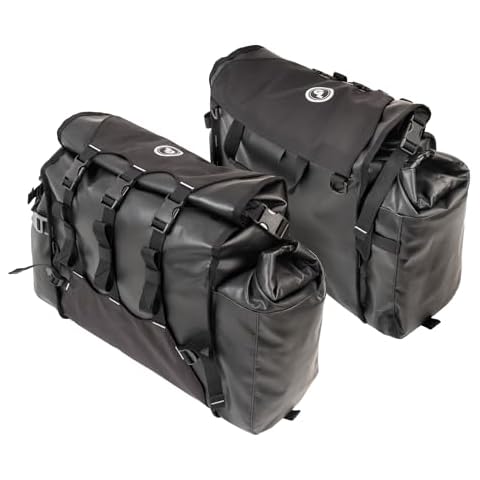 Giant Loop Round the World Panniers, Waterproof Lightweight Side Luggage, Large 90+ Liter Capacity, Universal Fit, Ideal for Long Adventures (Black 2023) Cover
