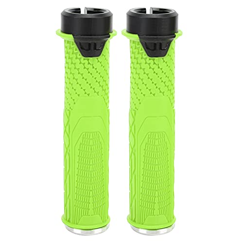 バイクラバーショック吸収ハンドルバー自転車グリップグリップ快適なライディングエクスペリエンスのためのアクセサリー (緑)