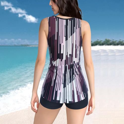 Maillot de bain tankini deux pièces avec short et maintien du ventre - 3