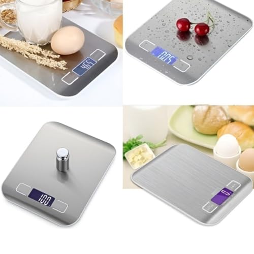 Balança De Cozinha Digital Alta Precisão 5 Kg Comida Inox Profissional Led Digital Slim Balança Inox