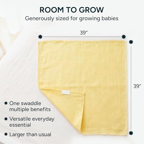 Image of NINTARABABY Swaddles - 100% Organic Muslin Cotton, Pack of 2, 39 inch x 39 inch
