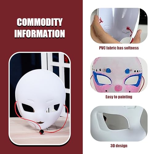 Máscara blanca de cosplay para mascarada y proyectos de pintura DIY 2