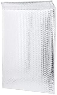 PSBM Silver Bubble Mailers, 13x17.5 Inch, 100 Pack, Shiny Metallic, Padded Glamour Shipping Envelope, Self Seal and Peel Strip
