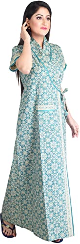bellamy Cotton Robes,Housecoat, Nighty, Sleepwear, Night Gown for Women Ladies House Coat, Front Open Adjustable 40-Parent - Image 3