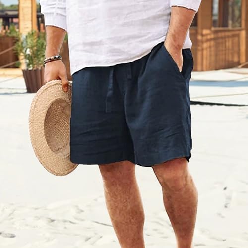 Pantalones cortos casuales de algodón para hombre miniatura 2