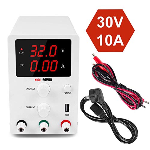 Image of DHRUV-PRO Nice-Power Rsps3010 3 Corded Electric Digital Laboratory Test Phone Repair Usb 5V 2A, 30V 10A Adjustable Switching Power Supply, White