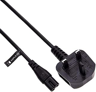 UK Mains Power Lead 2 Pin Fig 8 Cable Compatible with XBox Sky Box PS Sony Playstation 1 2 3 4 5/3 Pin Wall Cord to Figure 8 C7 (0.5m / 1.5ft)