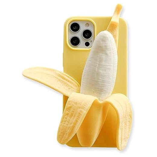 SGVAHY Cute Case for iPhone 6 Plus, Fun 3D Cartoon Banana Design Soft TPU Silicone Back Cover Decompression Slim Shockproof Protective Shell for iPhone 6s Plus (Banana A, iPhone 6 Plus / 6s Plus)