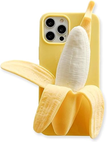 SGVAHY Funda para iPhone 13, diseño único de Kawaii, diseño de plátano de dibujos animados, goma de silicona suave, a prueba de golpes, para niñas y mujeres