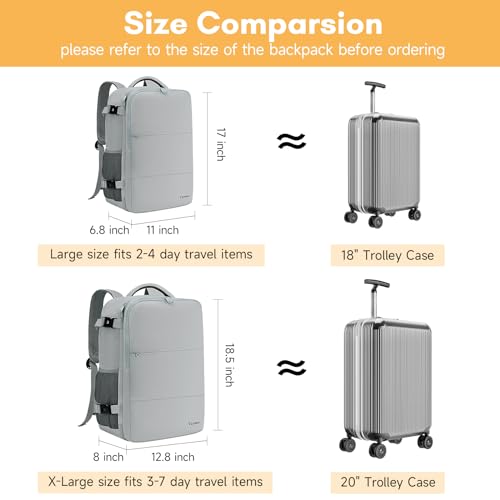 Taygeer Carry On Backpack, Womens Travel Backpack with USB Charging Port & Shoe Pouch, Laptop Mochila 15.6inch Flight Approved, College Teacher Tote Bag for Business Travel Supplies, Grey - Thumbnail 7