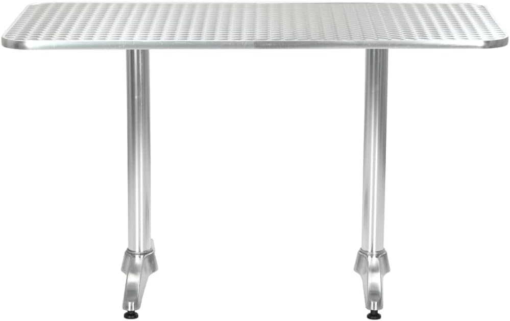 Patio Table,Coffee Side Table,Bistro Table,Balcony Table,Bar Table,Patio Dining Table, Outdoor Patio Furniture,for Deck,Lawn,Garden,Backyard, Silver 47.2"x23.6"x27.6" Aluminum