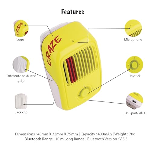 Image of Arctic Fox Craze MP3 Music Bluetooth Speaker |Super Compact, Robust Sound|3W RMS|in-Built Mic with Voice Assistance|Upto 6 Hrs Playtime|Save 100+ MP3 Songs |Type C Charging (Lime)