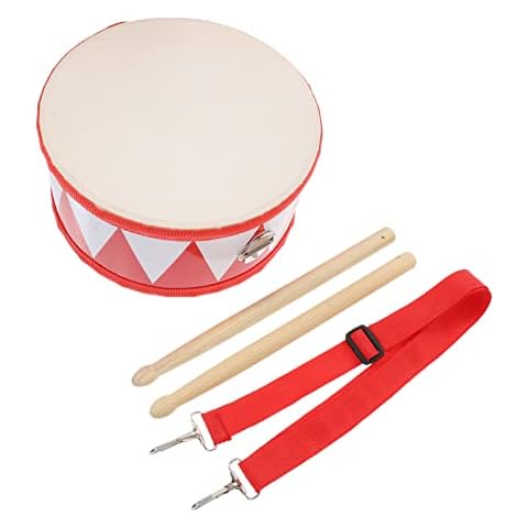 Beavorty Snare Drum 8inch for Toddler Students Beginners,1 Set of Children Snare Drum Performance Drum with Adjustable Strap Wooden DrumSticks Orff Percussion Instrument Early Learning Education Toy Cover