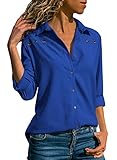 Der Damen einfarbiger bluse ist relativ locker, so ist es angenehm zu tragen, geeignet für Alltagsleben oder Büro