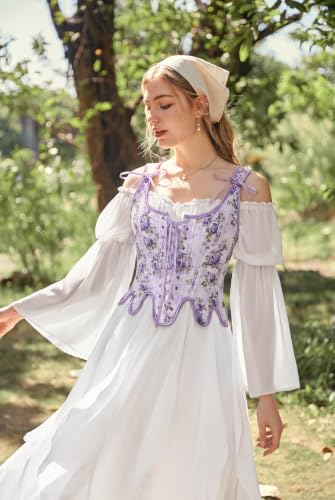 Image of Scarlet Darkness Corset Tops for Women Floral Renaissance Bustier Bodice