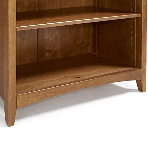 Shaker Style 4 Shelf Bookcase / Solid Wood / 48" High / Adjustable Shelving / Closed Back / Display Bookshelf For Living Room, Bedroom, Home And Office, Cherry #TOP6