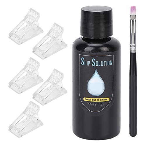 Kit de gel para extensión de uñas, puntas de uñas, clip, pincel para uñas, construcción de uñas, arte de uñas DIY para artistas de uñas, 30 ml (Transparente)