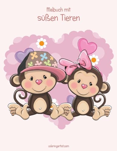 Malbuch mit süßen Tieren 1 (German Edition)