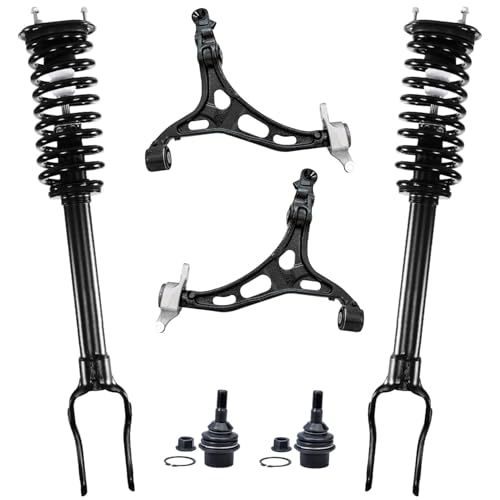Image of Detroit Axle - RWD 6pc Front End Suspension Kit for 2011-2015 Grand Cherokee [3.6L], 2 Struts and Coil Spring 2 Lower Control Arms 2 Lower Ball Joints 2012 2013 2014 Replacement