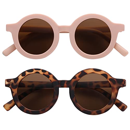 Coasion Cute Round Kids Sunglasses Uv Protection Flexible Rubber Glasses Shades For Toddler Girls Boys Age 2-10 thumb #2