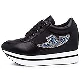 mobile plattformleitern  Generic Spring Platform Wedges Schuhe Damen Strass Shallow Mouth Sneakers Mesh Breathable Swing Loafers Chunky Casual Trainer
