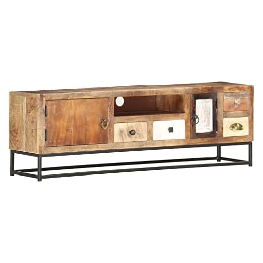 vidaXL Mueble para TV Centro Comedor Televisión Televisor Equipo de Música Armario Bajo Almacenaje Soporte de Madera Maciza Reciclada 120x30x40cm