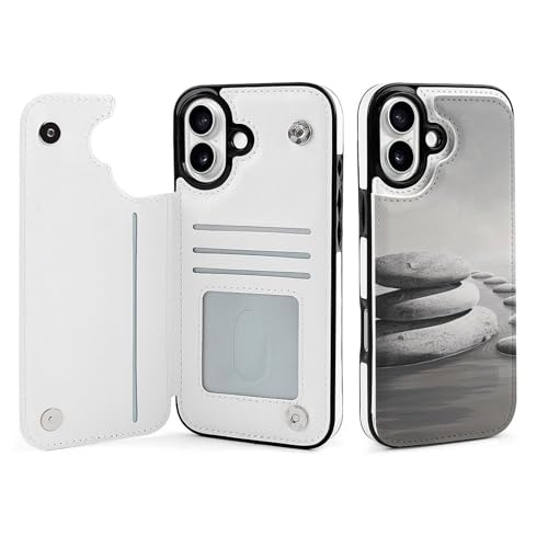 Étui iPhone 16 Plus pierres zen grises pour un quotidien serein