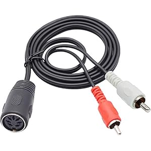 zdyCGTime RCA-naar-Din-verlengkabel, 7-pins DIN naar RCA-kabel, MIDI 7-pins 1 vrouwelijke stekker naar 2 RCA mannelijke…