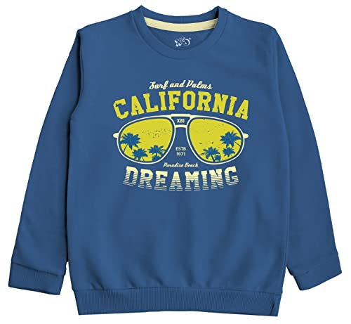x2o Cotton Printed Sweatshirts for Boys and Girls Ideal for Light Winter(Pack of 1)(Blue)(7-8 Years)