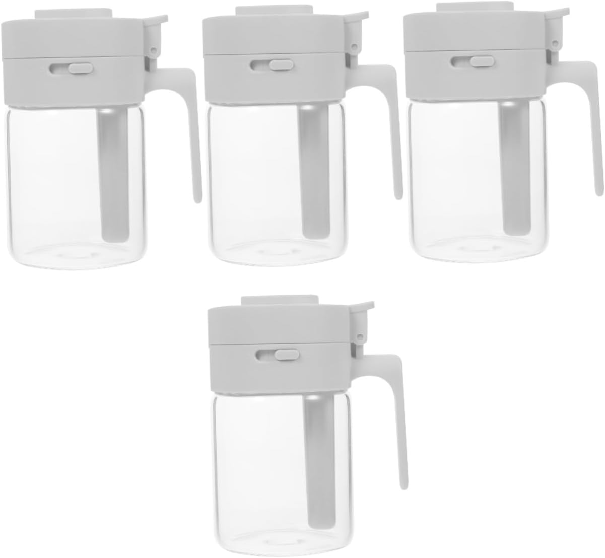 KICHOUSE 4pcs Multipurpose Condiment Jar Spice Bottle Salt Jar Pepper Storage Bottle Kitchen Supply