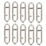 Tamaño: 3 x 0,8 cm NEWSHOT 100x Acero Inoxidable Potente Seguridad Snaps Clip Enclavamiento Línea Terminal Tackle para Accesorios de Pesca