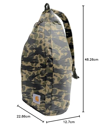 Carhartt Unisex-Erwachsene Durable Bag, Backpack with Side Release Buckle, Tablet Sleeve and Adjustable Strap Sling, Crossbody-Rucksack (Blind Duck Camo), One Size