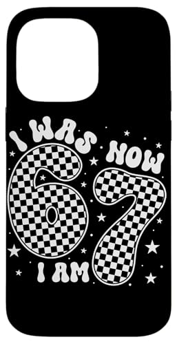 I Was 6 Now I Am 7 Groovy Retro Checkered 7th Birthday party �X�}�z�P�[�X iPhone 14 Pro Max �p