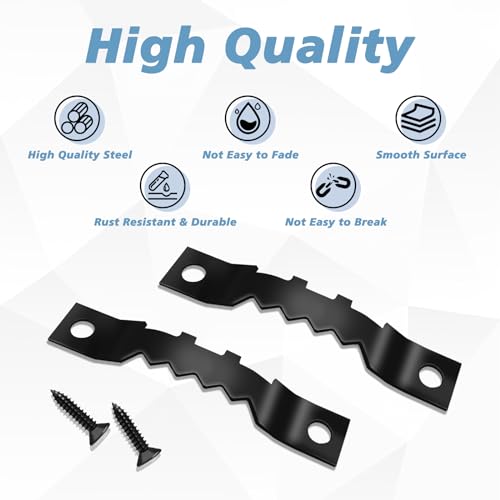Image of Sawtooth Picture Hangers Heavy Duty, 50 Pack Sawtooth Picture Frame Hardware with Screw, Picture Hanging Solutions for Hanging Paintings, Photos, Artwork, Clock (Black)