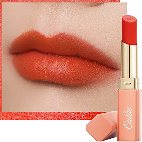 OULAC Shine to Shine Velvet Matte Lipstick, Long Lasting Creamy Formula, Opaque Finish, Vegan Friendly, 3.6 grams / 0.12 ounces, Ordinary Orange (Y10)