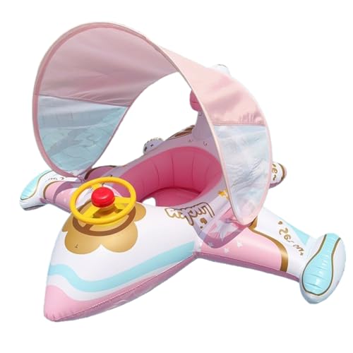 Duroecsain Bouée d'avion pour bébé - Gonflable avec Protection Solaire - Chaise Longue de Natation Confortable pour la Famille, Les Amis et Les Couples