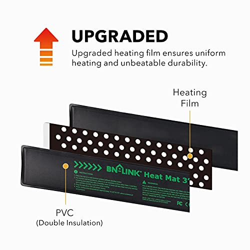 Image of BN-LINK Durable Seedling Heat Mat Warm Hydroponic Heating Pad Waterproof 3 inch x 20 inch for Seed Starting Greenhouse and Germination