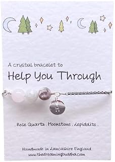 Help You Through Crystal Bracelet, Mental Health Support Gift, Thinking Of You, Grief Sorrow Loss Jewellery, Healing Crystals