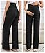 Tjukufpa 3 Pack Women's Maternity Pants Over The Belly Pregnancy Pants Stretchy Loose Wide Leg Lounge Work Pants with Pockets