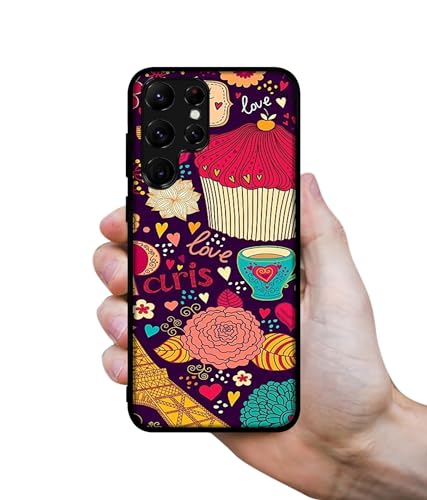 Image of Paris Flower Love Design Premium 2D Printed Metal Back Case Cover for Samsung Galaxy S22 Ultra 5G